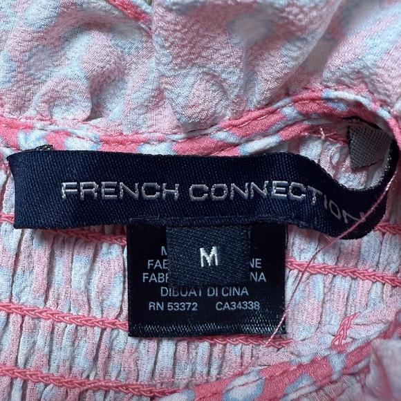 French Connection Elao Verona Crepe Smocked Dress Pink Sz M Pink Party Cocktail - Picture 10 of 13